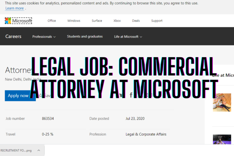 Legal Job: Commercial Attorney at Microsoft