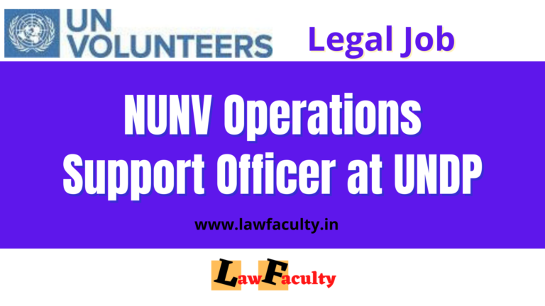 Legal Job : NUNV Operations Support Officer at UNDP