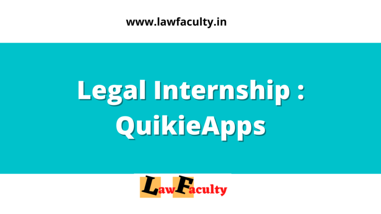 Legal Internship : at QuikieApps